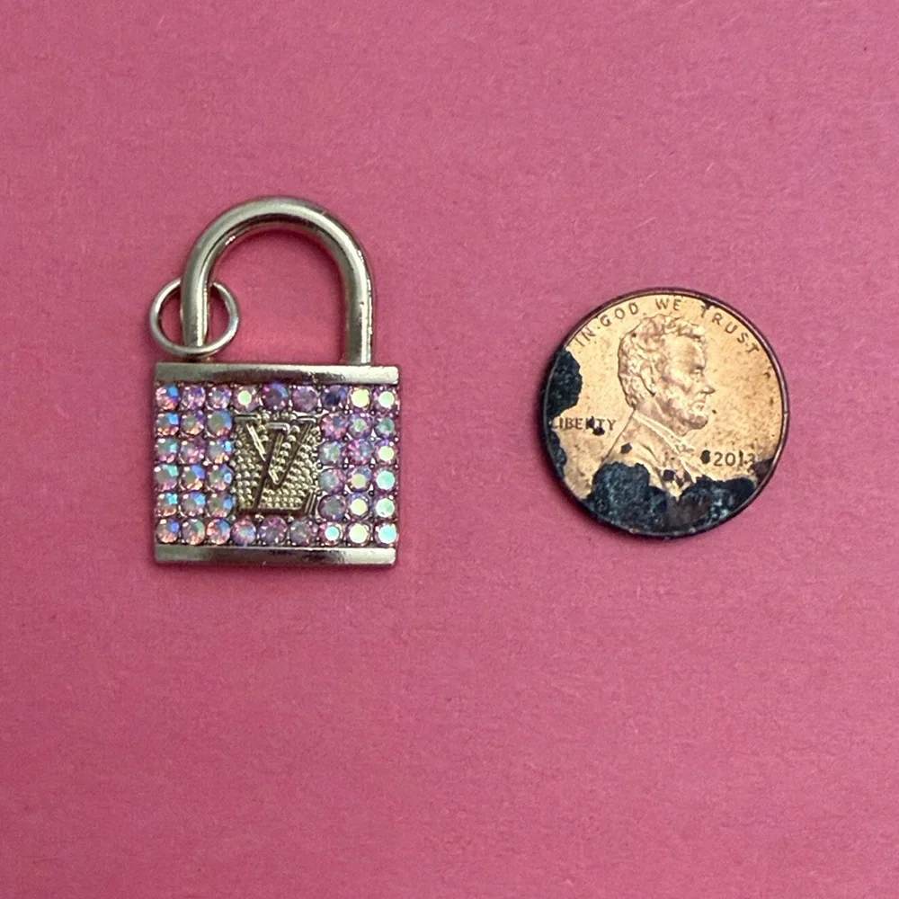 Louis Vuitton Pink Crystal Padlock Charm - Picture 2 of 2